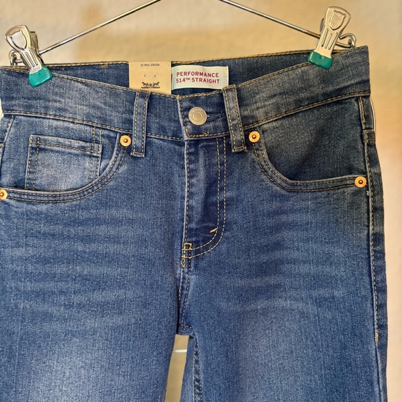 Levi's Performance 514 Straight Boys Size 10 Reg Medium Wash Denim Jeans 25x26 - Picture 6 of 8